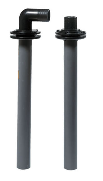 Sugrör, L=370 mm, slangnippel för slang med i.d. 38 mm, vinklad